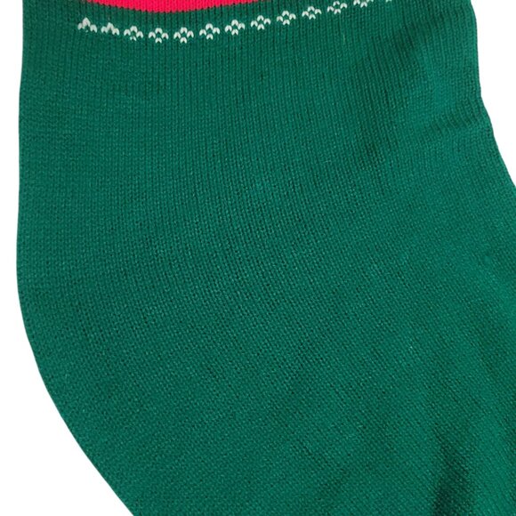 Vtg 1985 Christmas Knit Stocking Giant 36" Jingle Bell & Festive Red/Green/White - Picture 8 of 10